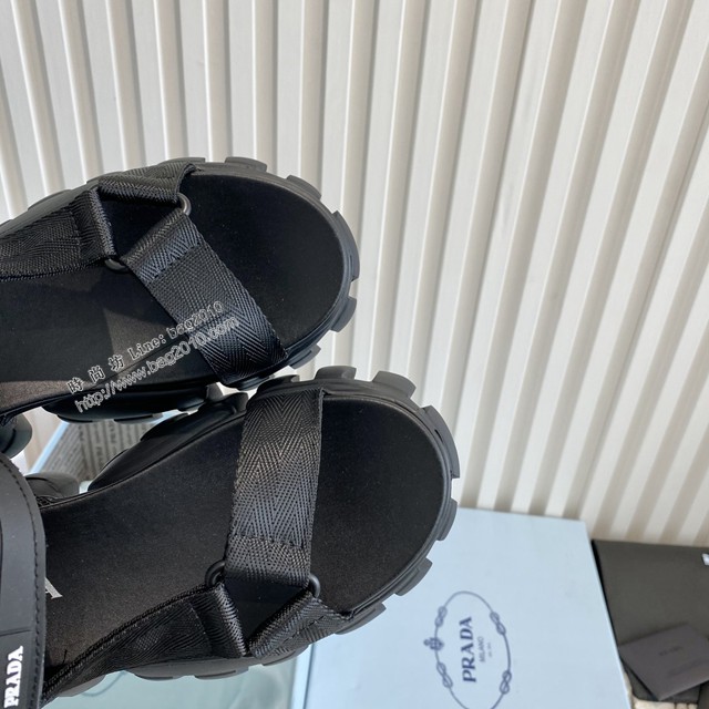Prada女鞋普拉達新款涼鞋時尚休閒魔術貼涼鞋 dx3337